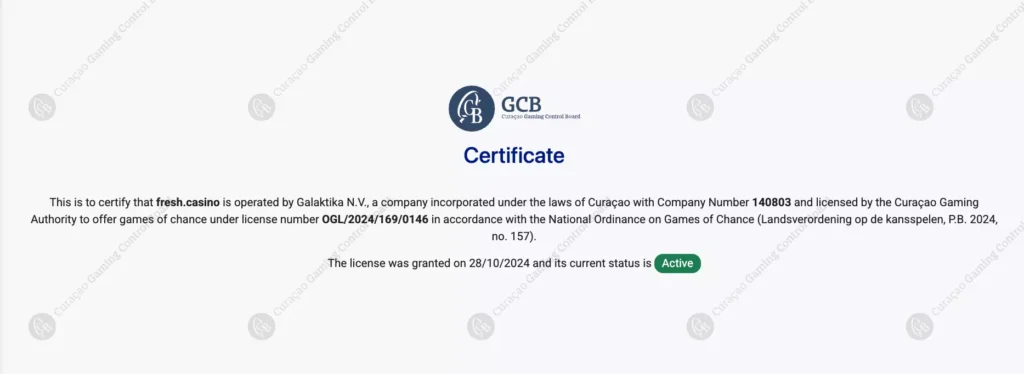 Рабочая лицензия казино